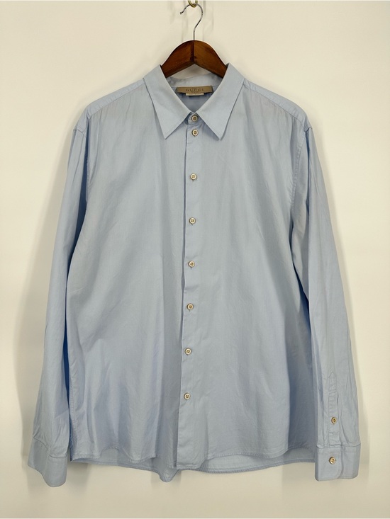 Gucci Other - GUCCI French Cuff Vintage Pointed Collar Uniform Staff Dress Shirt Light Blue